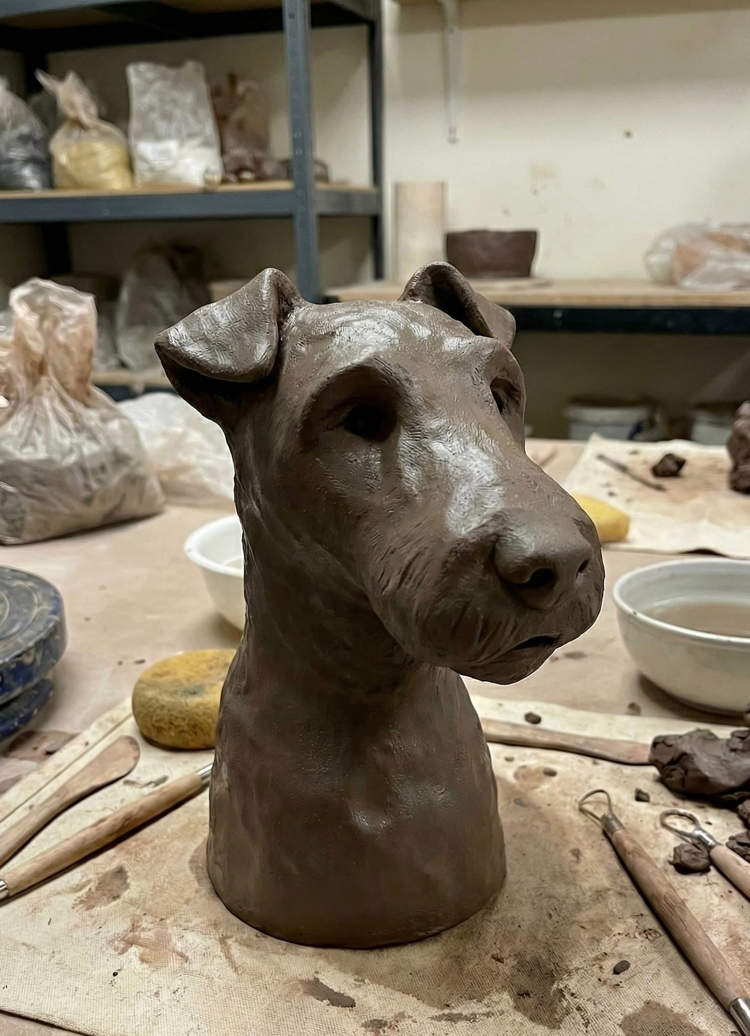 Work in progress sculpture